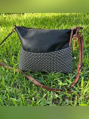 Fossil Black & Brown Patterned Crossbody Bag